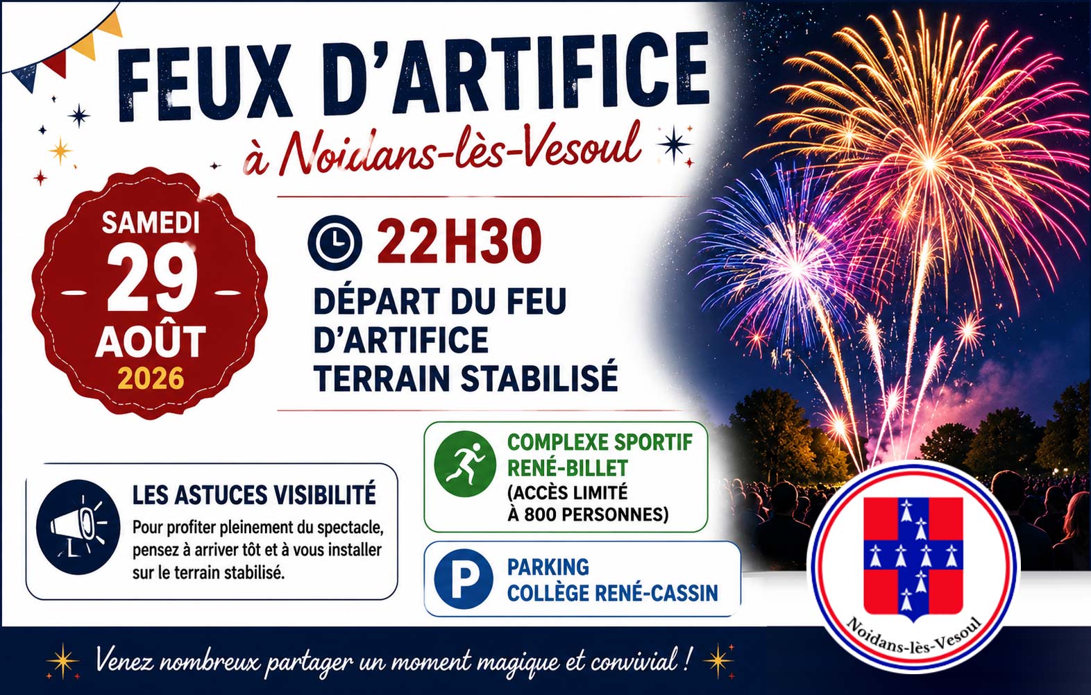 Feu d'artifice à Noidans-lès-Vesoul le samedi 29 août