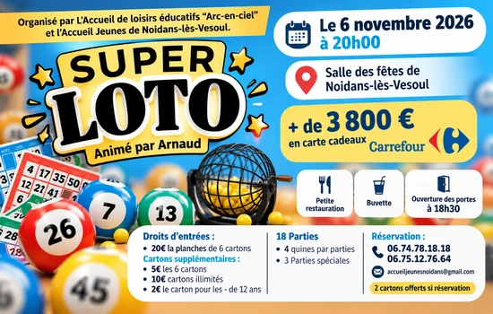 Super loto à Noidans-lès-Vesoul le 6 novembre 2026